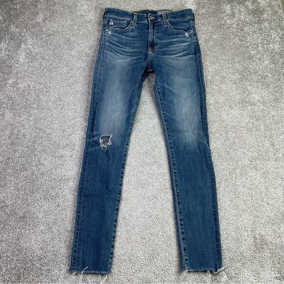 Ag Adriano Goldschmied Farrah Jeans Women’s 26 Blue Skinny Ankle High Rise Denim - Picture 1 of 13